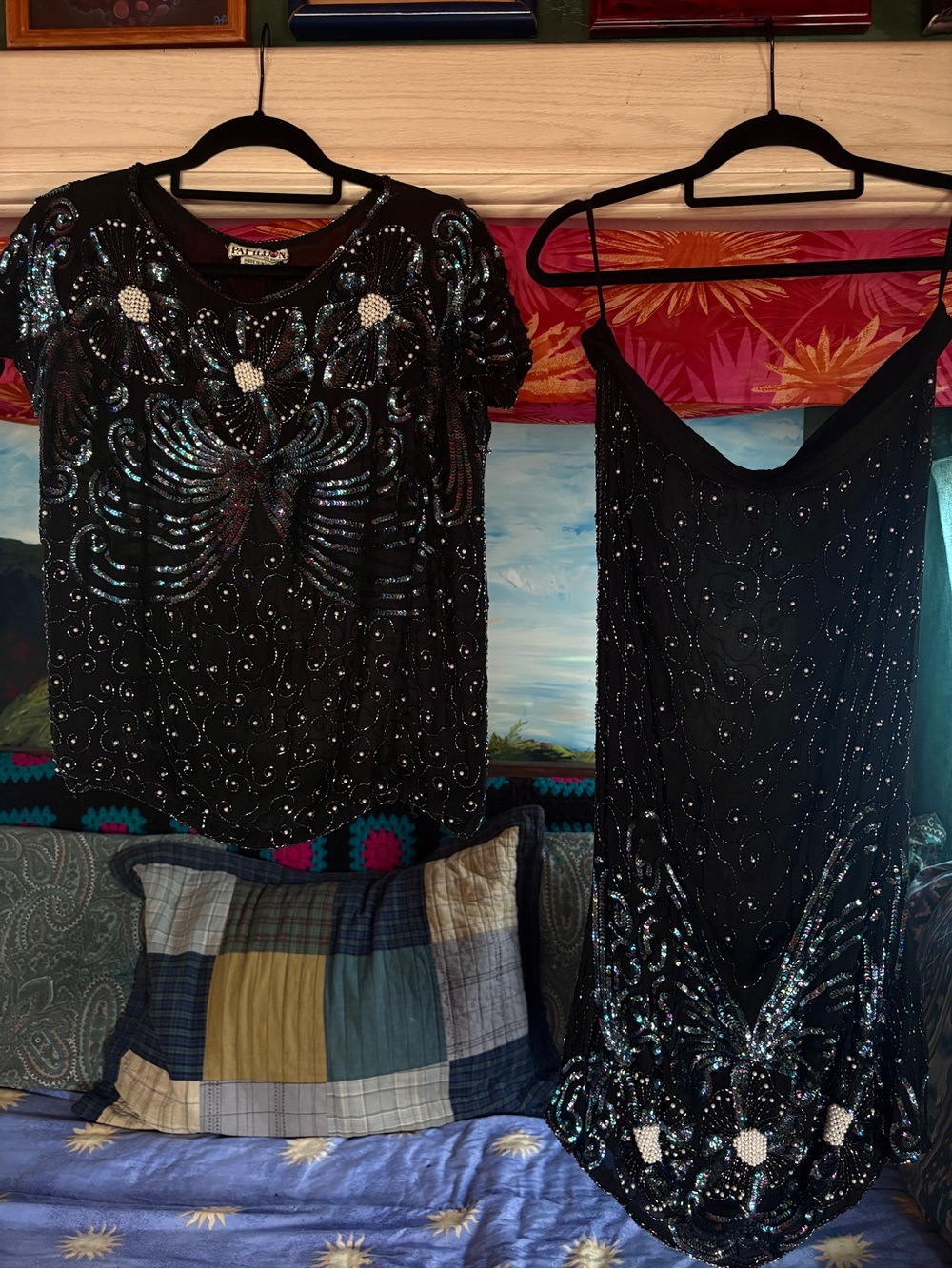 Rare Silk & Sequins Vintage Set